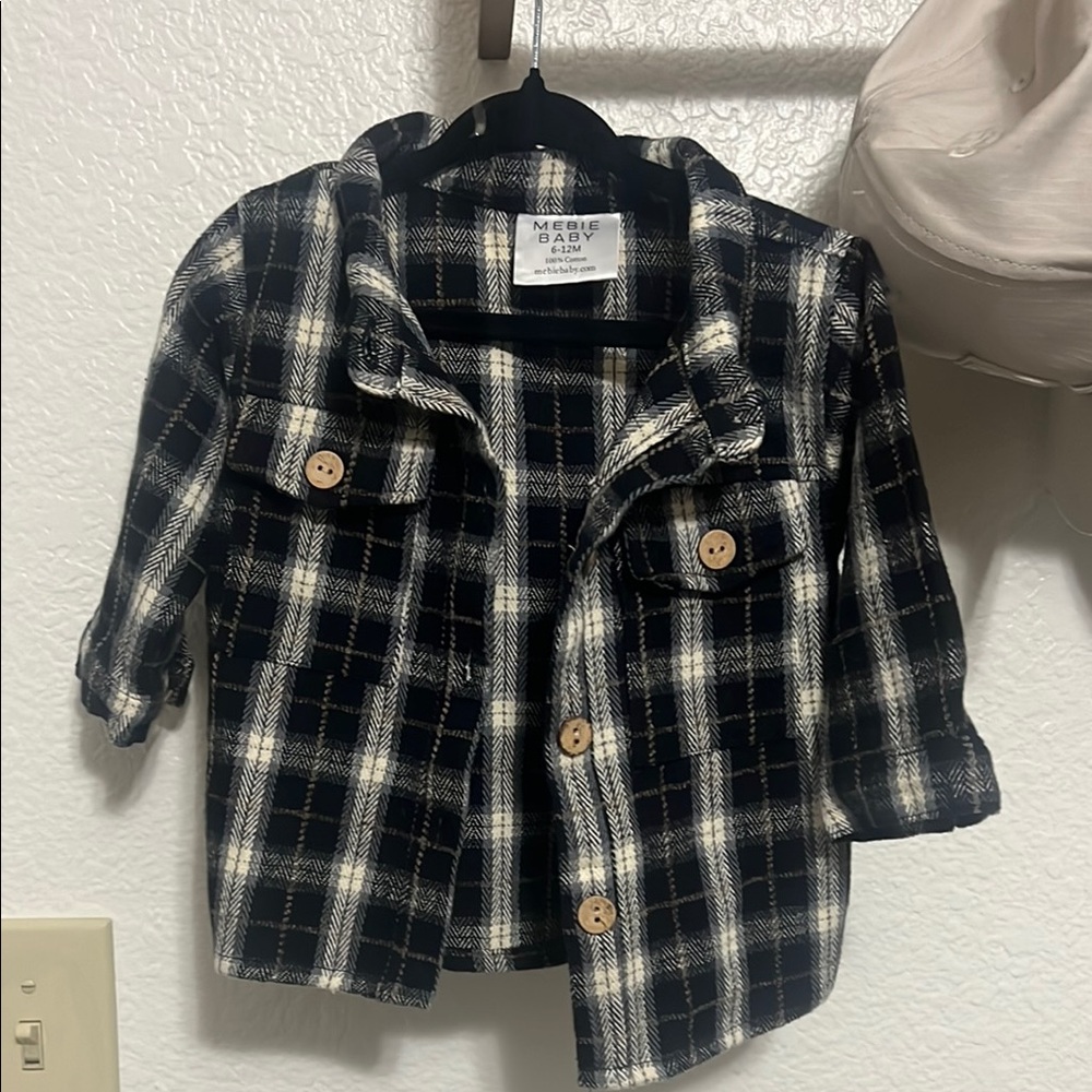 Mebie Baby 
Baby Black and White Plaid Jacket